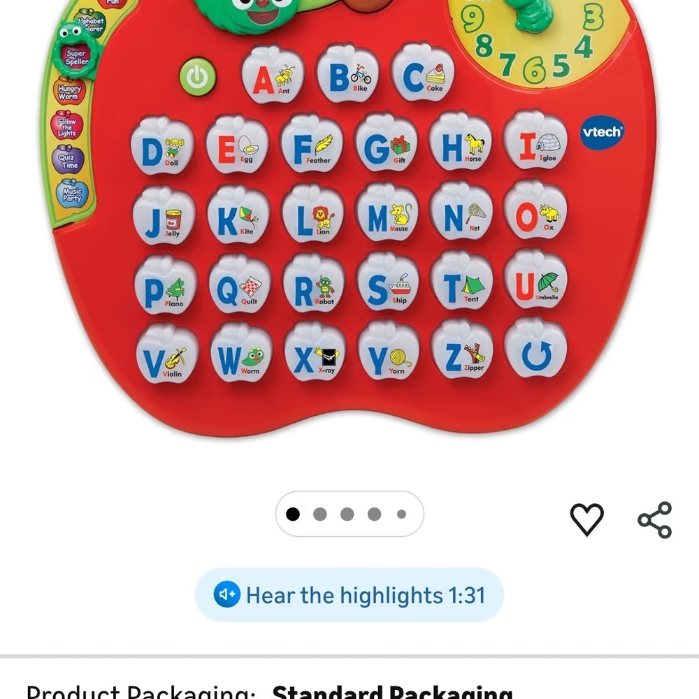 Red Apple Learning Toy - Picture 2 of 5